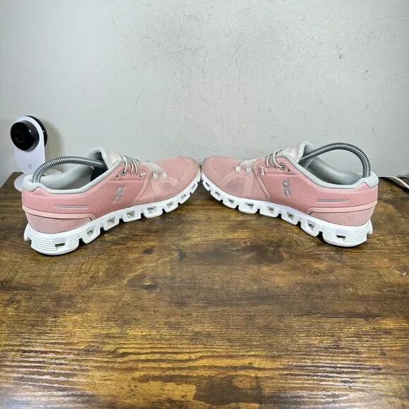 On Running Women's Athletic Shoes in Pink and White - Picture 5 of 9